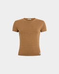 Knit Top in Camel Cotton And Silk