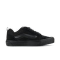 Men's Knu Skool black low-top lace-up skate shoes with side stripe panel