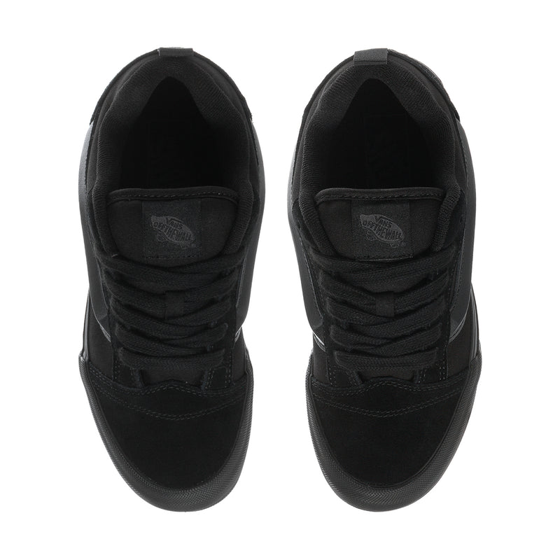 Women's Knu Skool sneakers in dark suede, open toe view with lace-up
