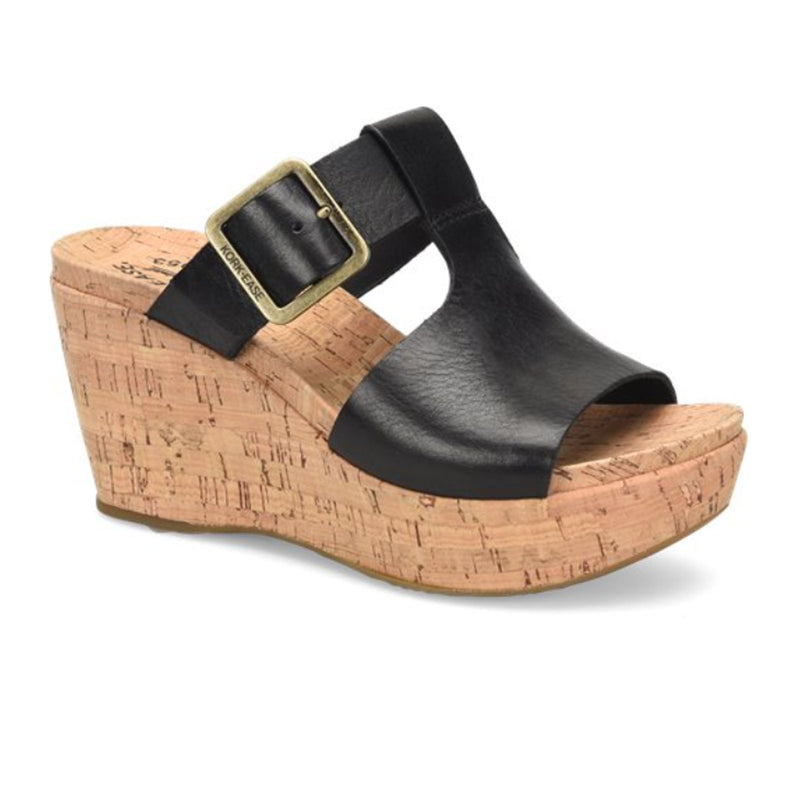 Kork-Ease Andi Wedge Sandal (Women) - Black Sandal - Heel/Wedge - The Heel Shoe Fitters
