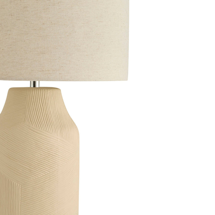 Lagom Carved Ceramic Table Lamp - Ecru - DUSK