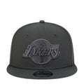 Dark gray Los Angeles Lakers tonal logo baseball cap with flat brim