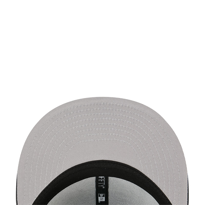 Light gray baseball cap with dark inner band and small back label