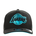 Black A-Frame cap with turquoise Lakers logo on front