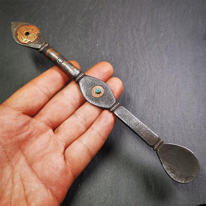 Large Size Offering Spoon 7.5" - Tibetan Buddhist art, view 6
