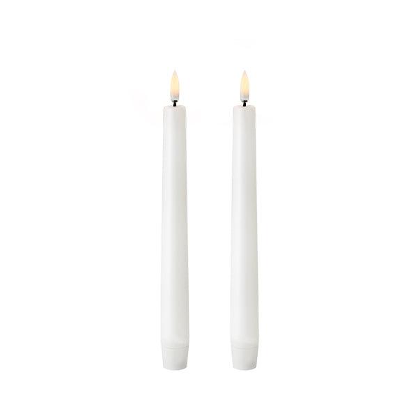 LED Taper Candle Nordic White - twin pack Piffany