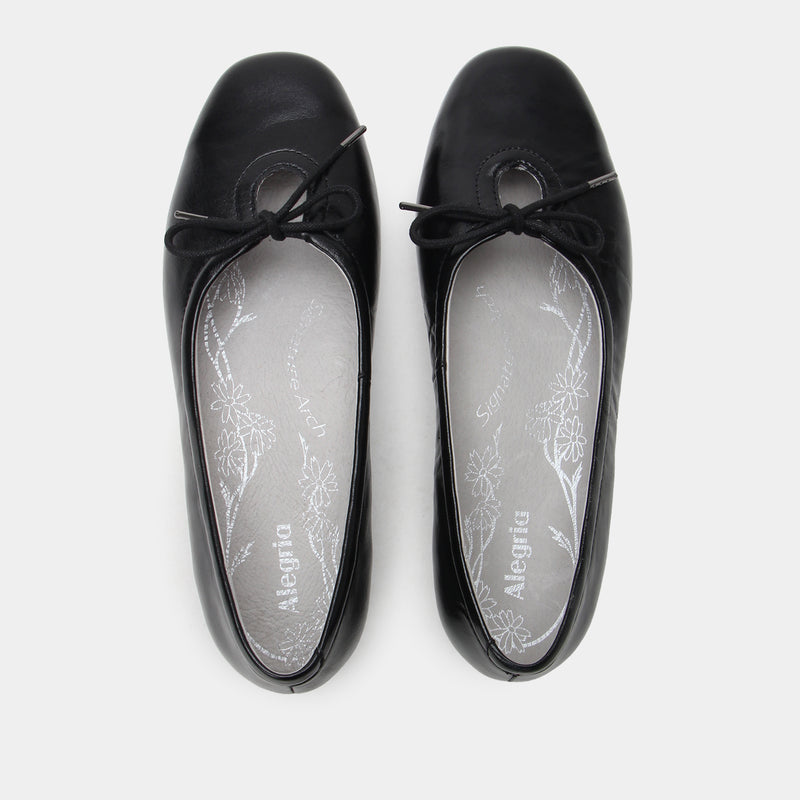Leilah Black Gloss Shoe | Alegria Shoes