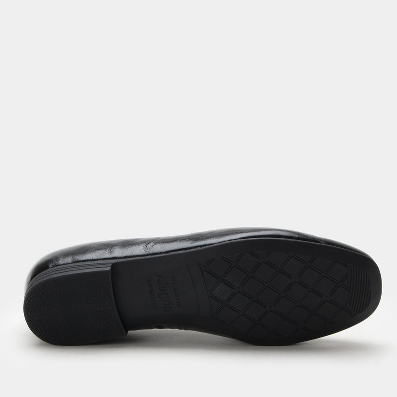 Leilah Black Gloss Shoe | Alegria Shoes