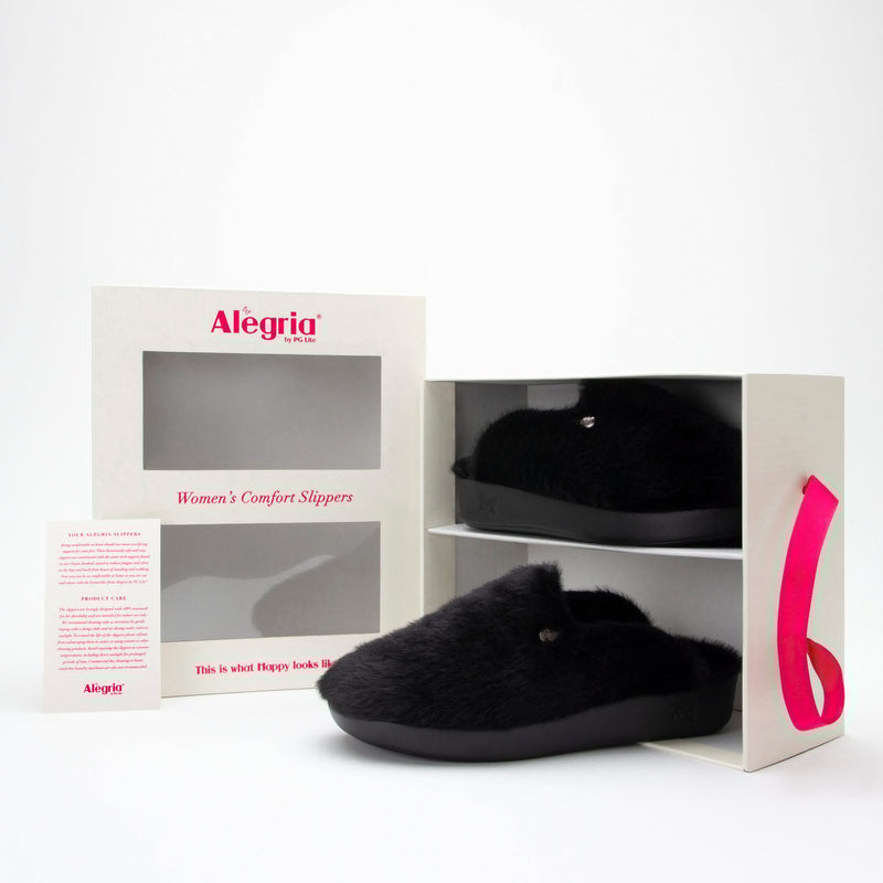 Leisurelee 2 Black Slipper | Alegria Shoes