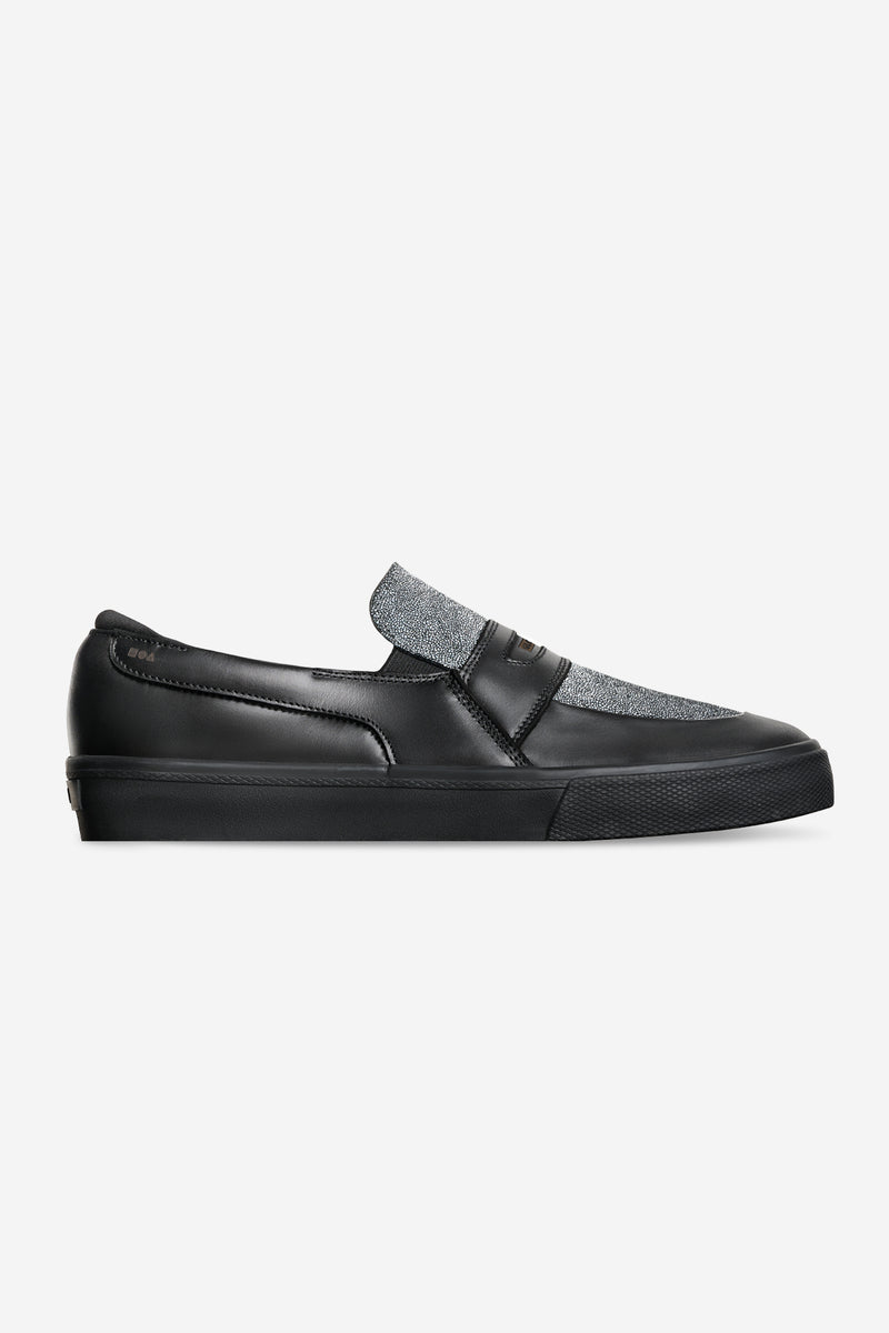 Black Liaizon slip-on with stingray textured strap and chunky sole