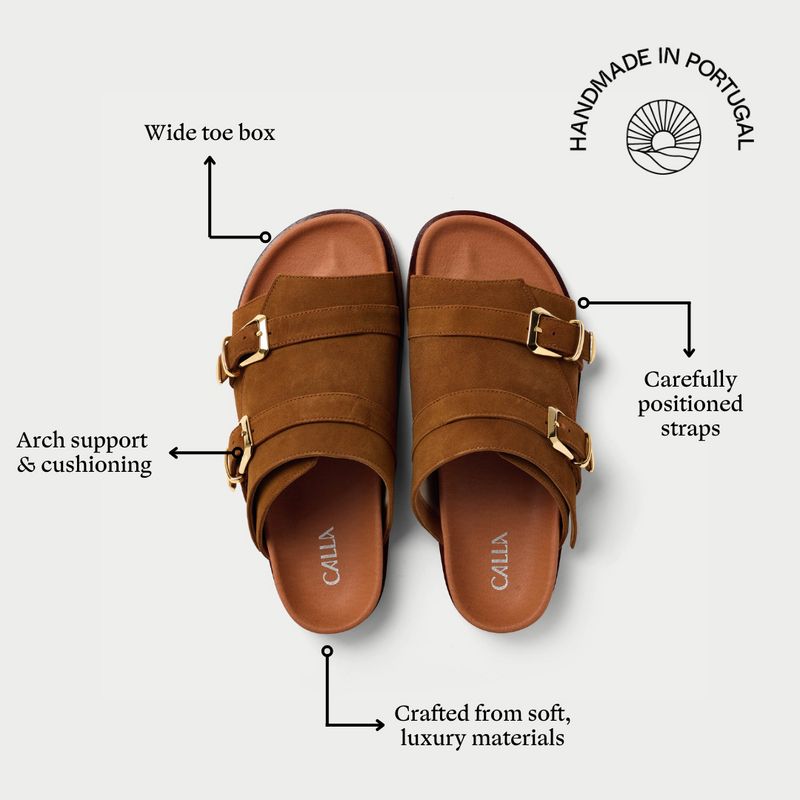Lily - Tan Suede Sandals