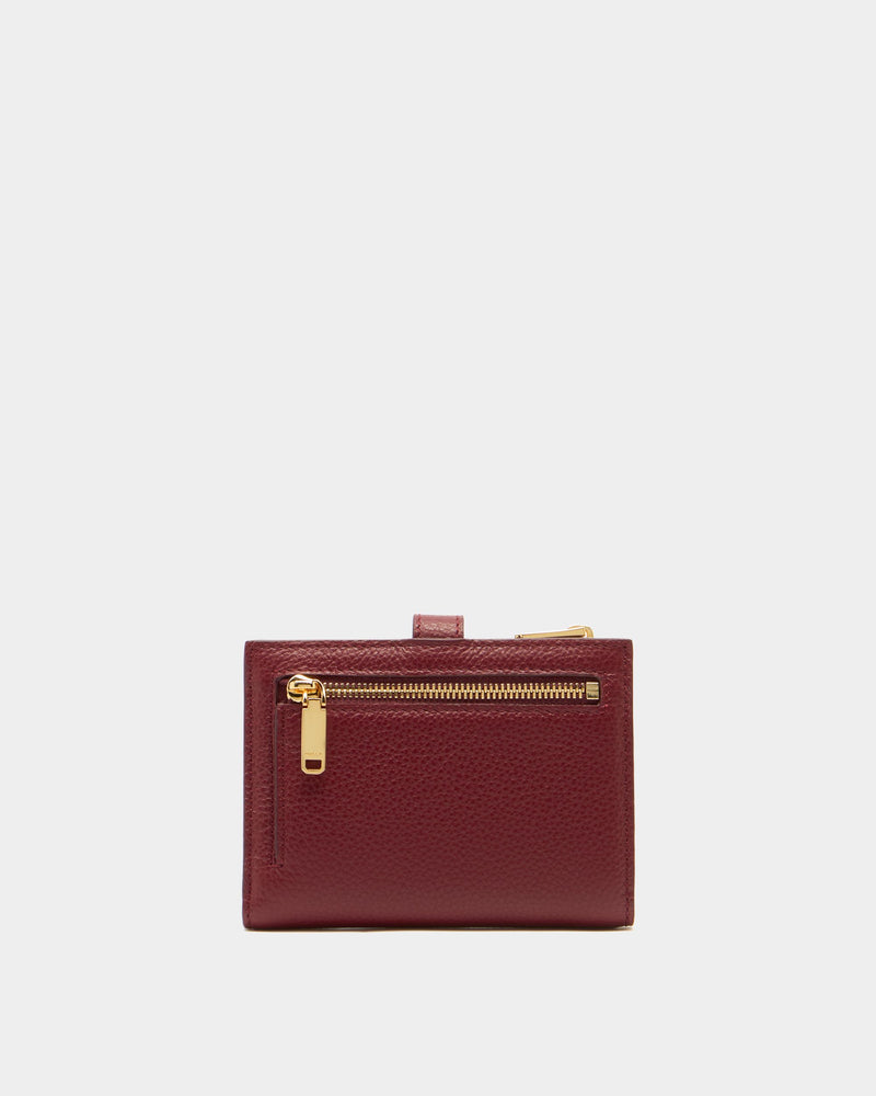 Lock Me Wallet in Ruby Red Grained Leather