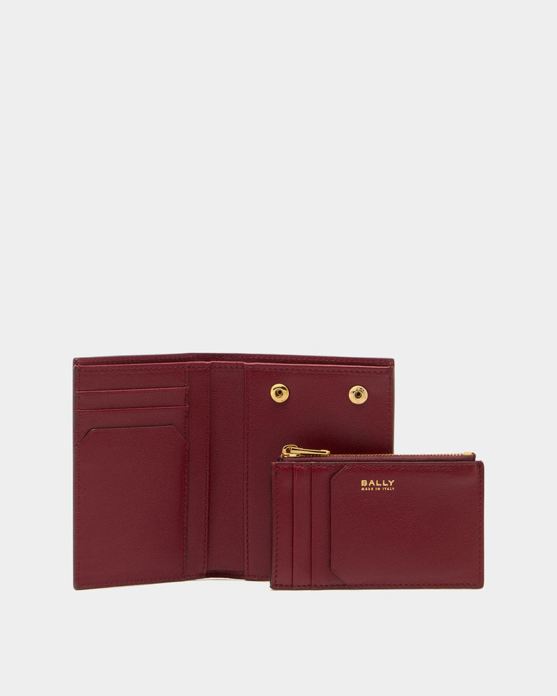 Lock Me Wallet in Ruby Red Grained Leather