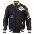LOS ANGELES LAKERS OLD ENGLISH RIB WOOL VARSITY JACKET
