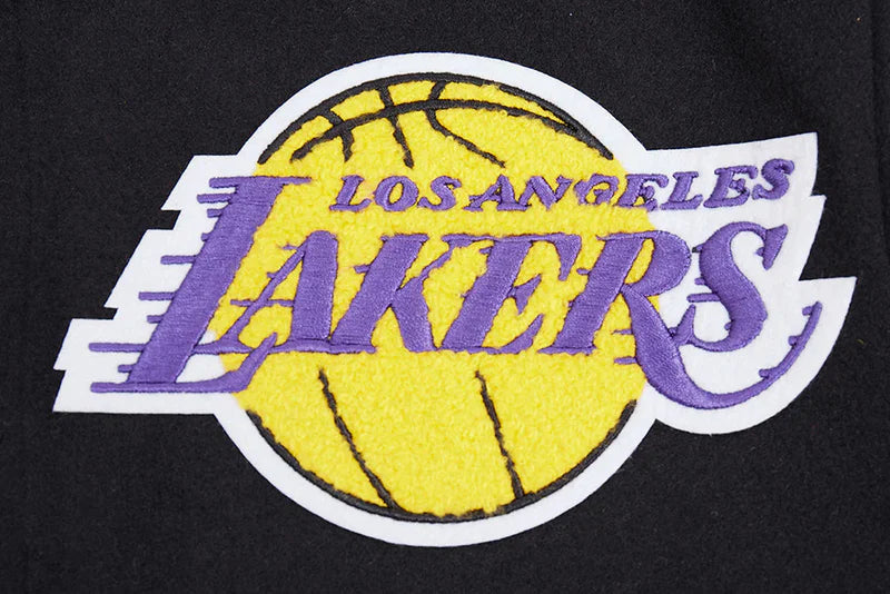 LOS ANGELES LAKERS OLD ENGLISH RIB WOOL VARSITY JACKET