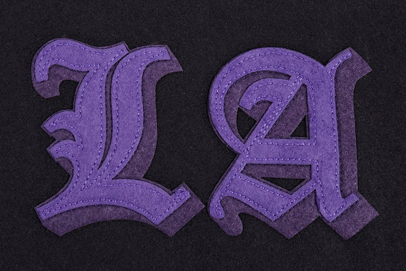 LOS ANGELES LAKERS OLD ENGLISH RIB WOOL VARSITY JACKET