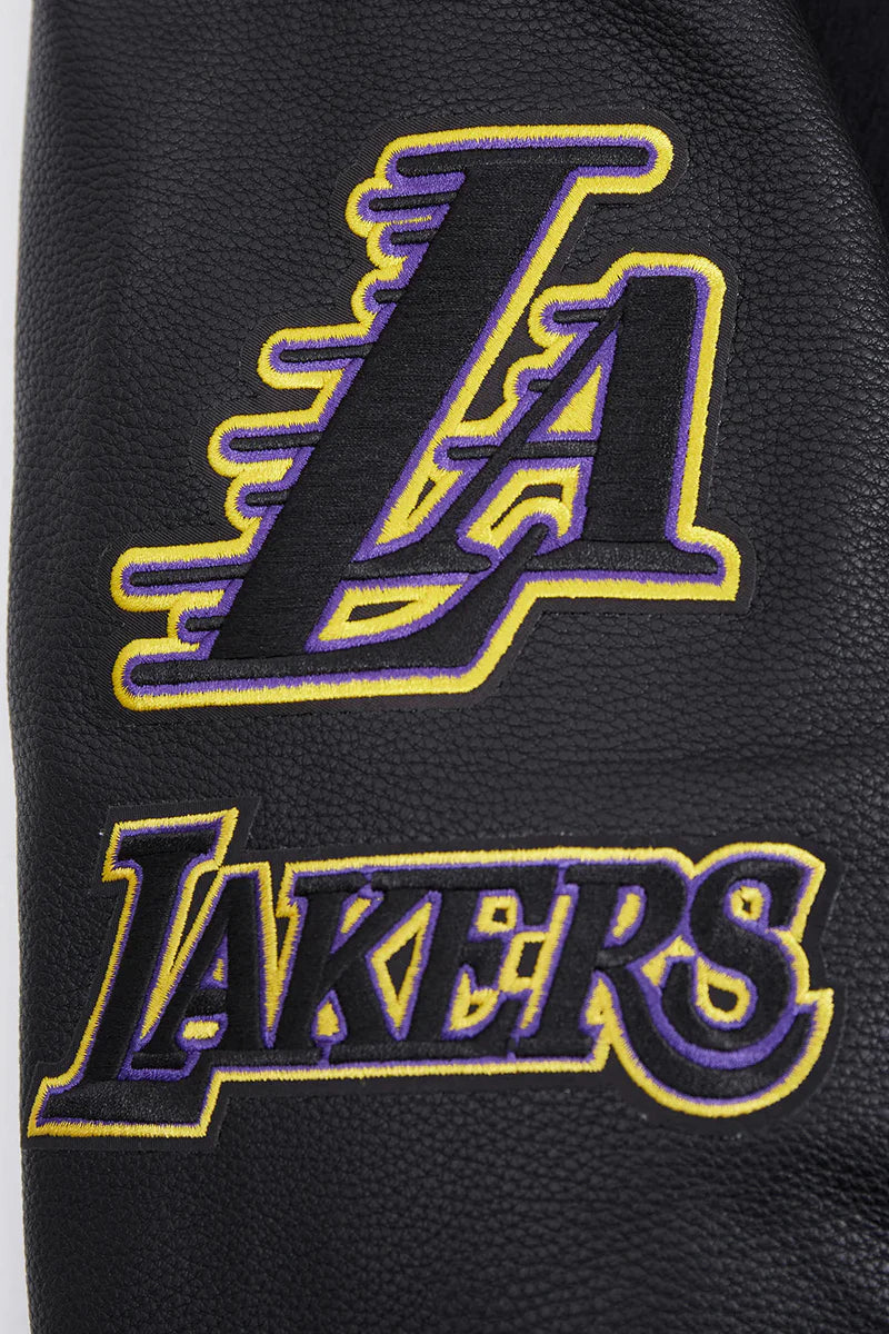 LOS ANGELES LAKERS OLD ENGLISH RIB WOOL VARSITY JACKET