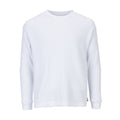 Youth white thermal long-sleeve shirt, crew neck, ribbed cuffs