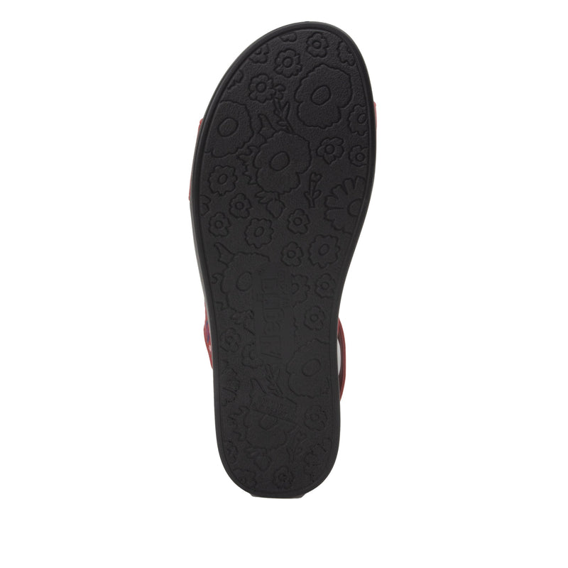 Lucia Red Comfort Flat sandal with criss cross elastic ankle strap and featherweight slip-resistance - LUC-7764_S6