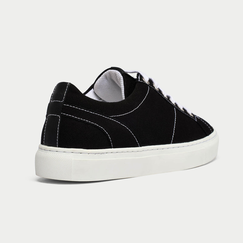 Luna black trainer shoe back view