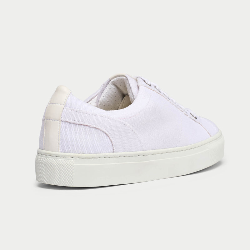 Luna white trainer shoe back view