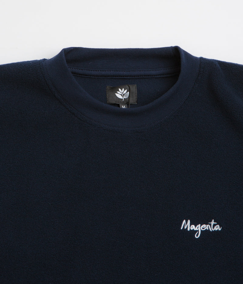 Magenta Script Crewneck Sweatshirt in Navy