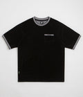 Magenta Velours Pocket T-Shirt in Black