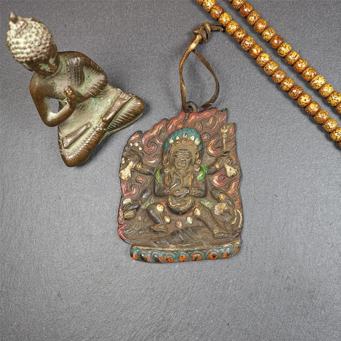 Mahakala Buddha Statue 3.55" - Tibetan Buddhist statue, view 7