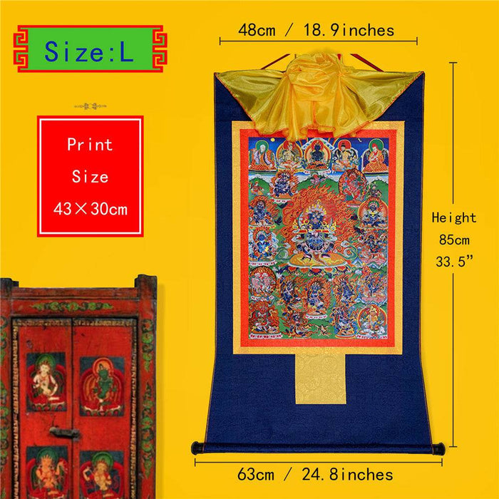 ནག་པོ་ཆེན་པོ། Mahakala - Tibetan thangka painting, view 4