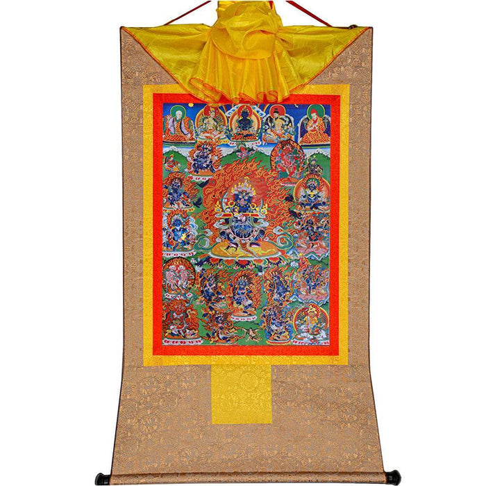 ནག་པོ་ཆེན་པོ། Mahakala - Tibetan thangka painting, view 7