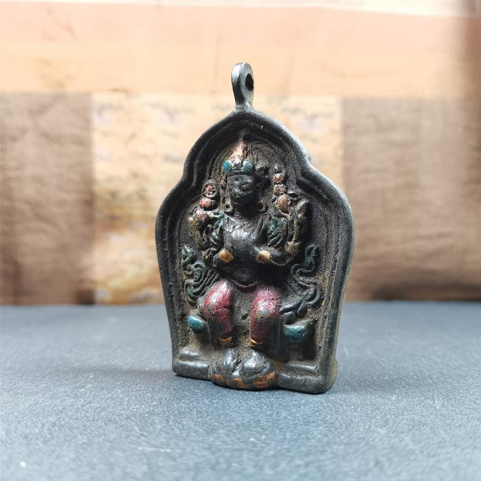 Maitreya, Ajita Statue 2.95" - Tibetan Buddhist statue, view 7