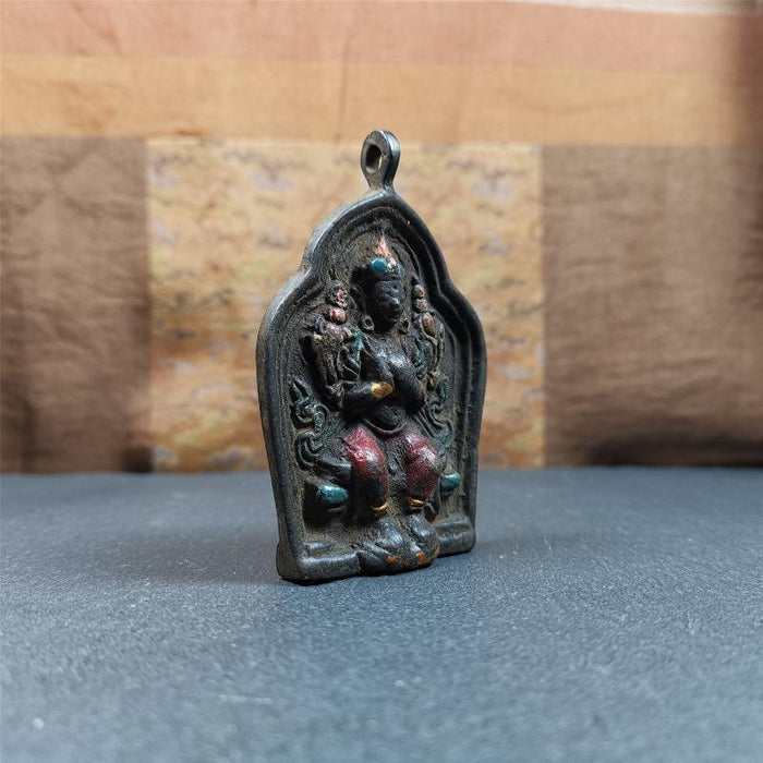 Maitreya, Ajita Statue 2.95" - Tibetan Buddhist statue, view 8