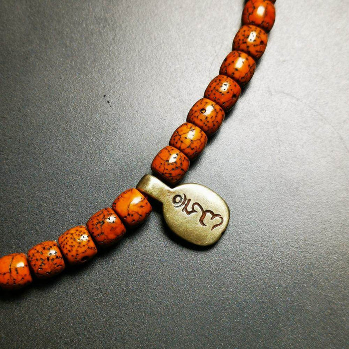 Mala Counter Clip - Tibetan Buddhist mala beads, detailed view