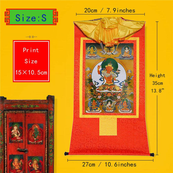 Manjusri -Buddha of Wisdom - Tibetan thangka painting, view 6