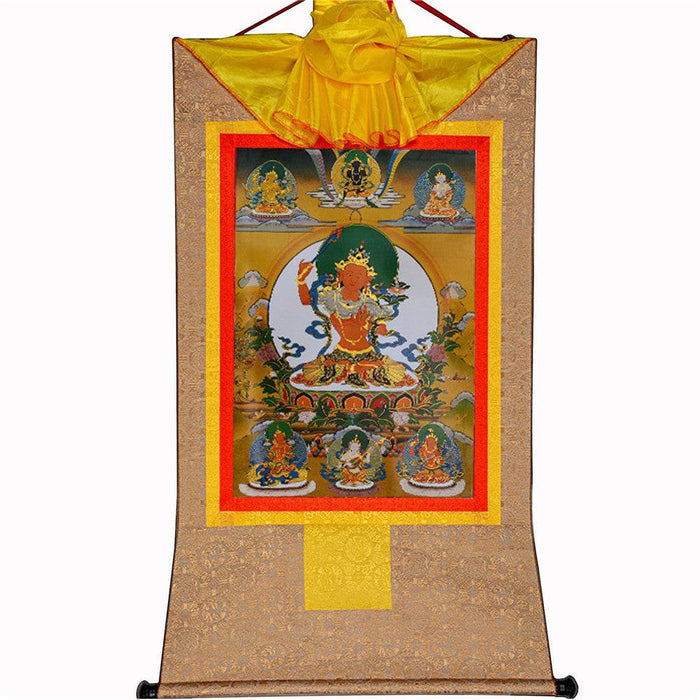 Manjusri -Buddha of Wisdom - Tibetan thangka painting, view 8