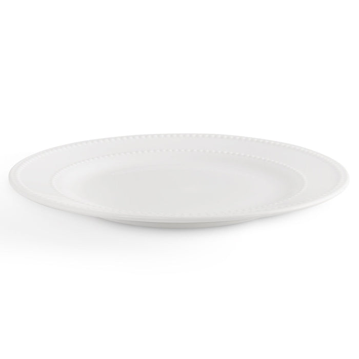 Margalo Beaded Set of 4 Dinner Plates - White - DUSK