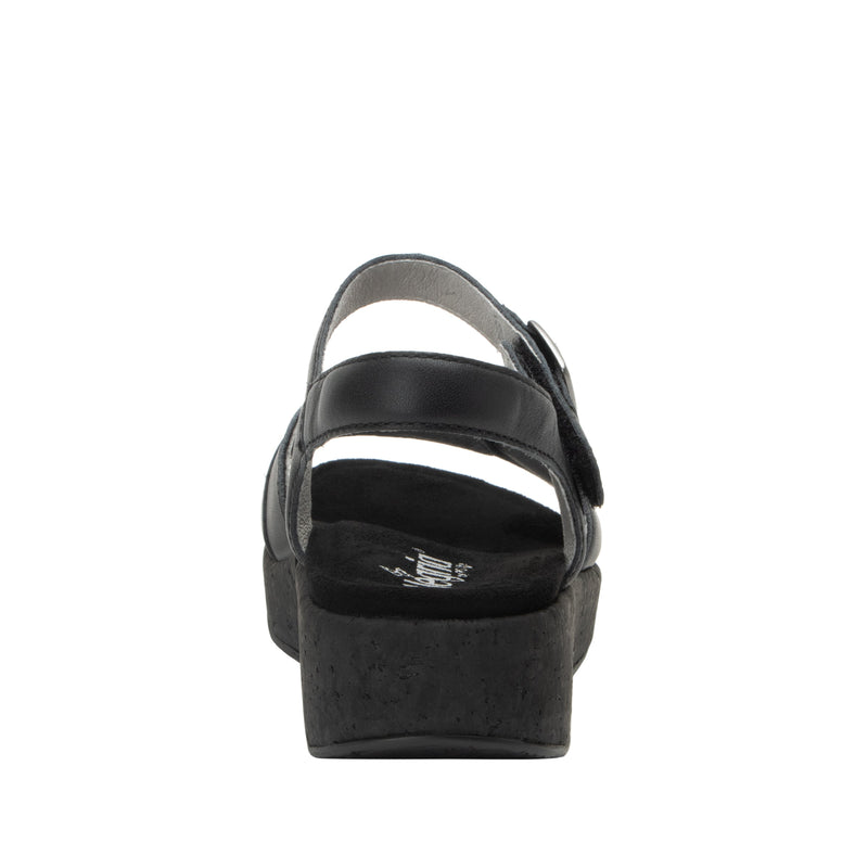 Maryn Coal sandal with adjustable straps on a mini cork wedge rocker outsole- MAR-7406_S3