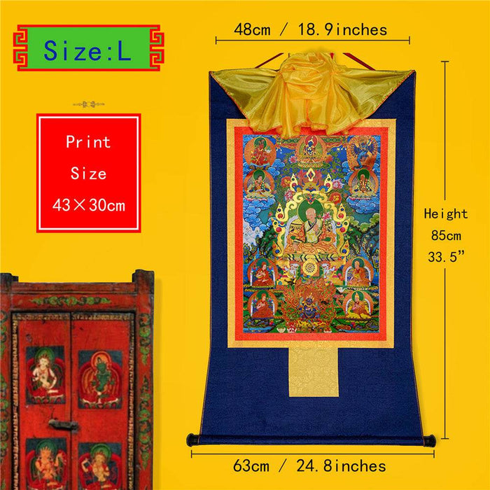 Masters of the Sakya school ,Great Sakyapa - Tibetan thangka painting, view 4