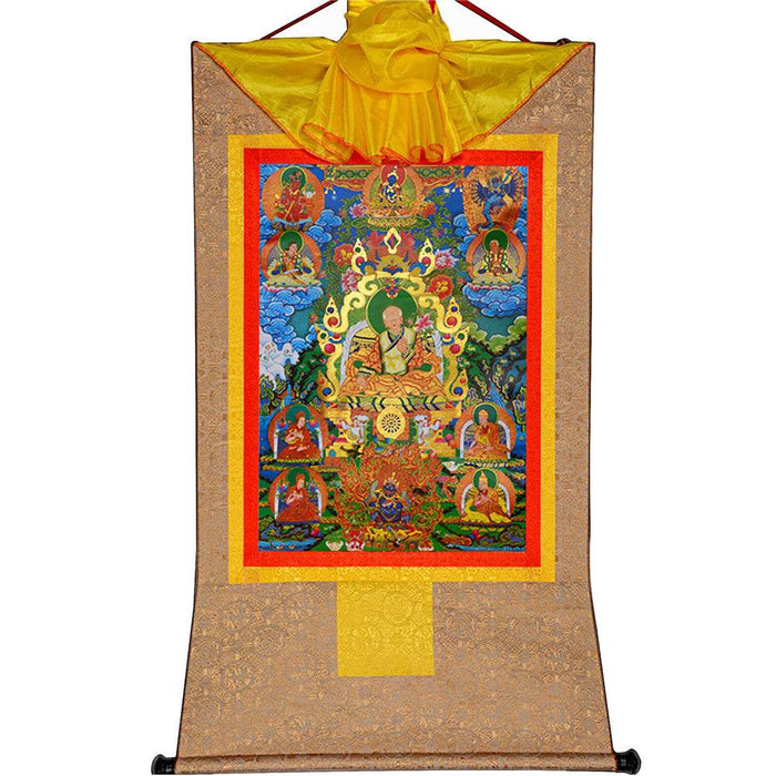 Masters of the Sakya school ,Great Sakyapa - Tibetan thangka painting, view 7
