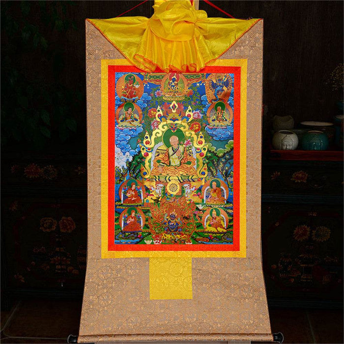 Masters of the Sakya school ,Great Sakyapa - Tibetan thangka painting, view 8