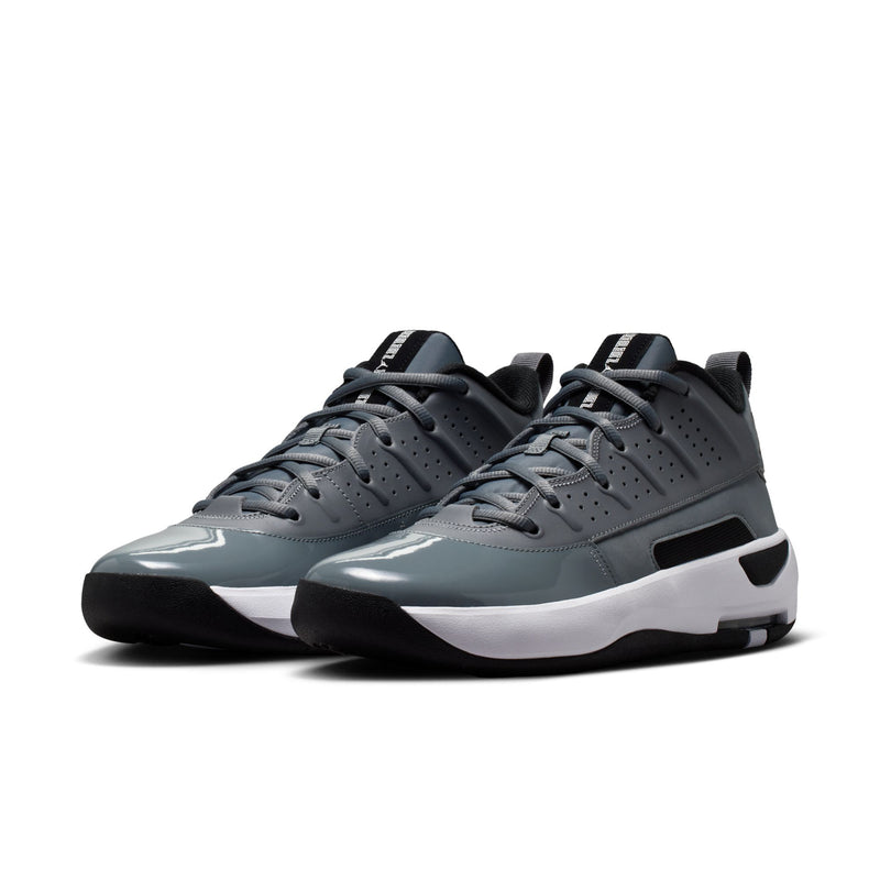 Pair of men's high-top sneakers, cool grey with black accents and white sole