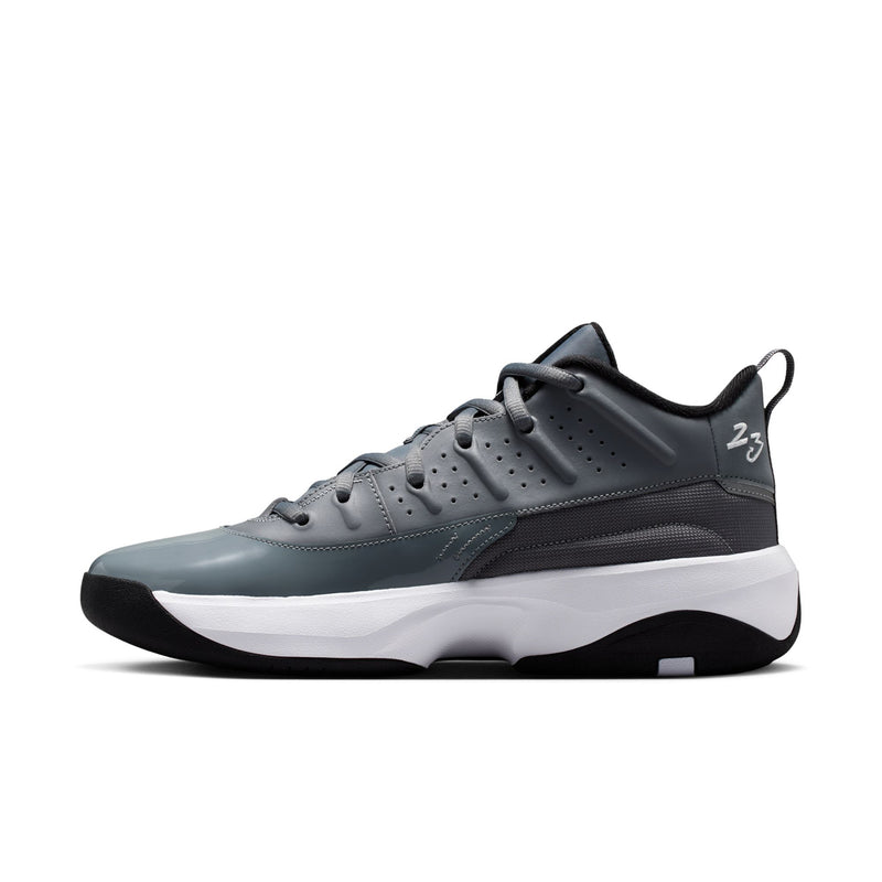 Men's high-top sneakers in cool grey with black trim and white midsole