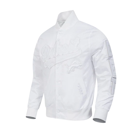 Men’s Pro Standard NFL Detroit Lions White Out Satin Jacket