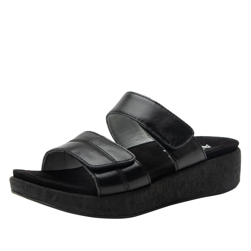 Mena Black Sandal | Alegria Shoes