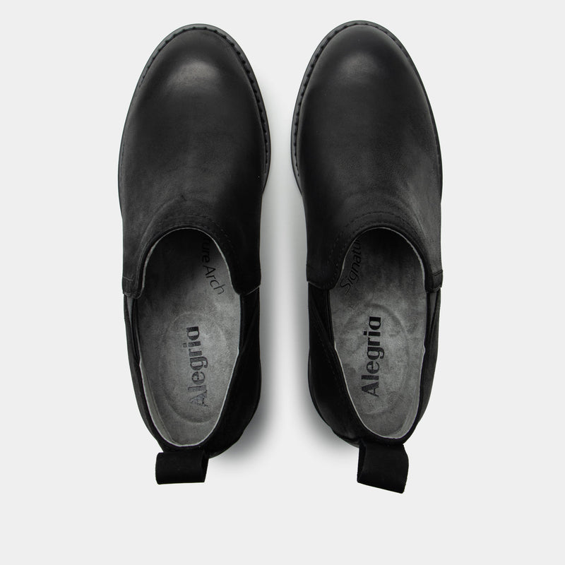 Merle Black Burnish Boot | Alegria Shoes
