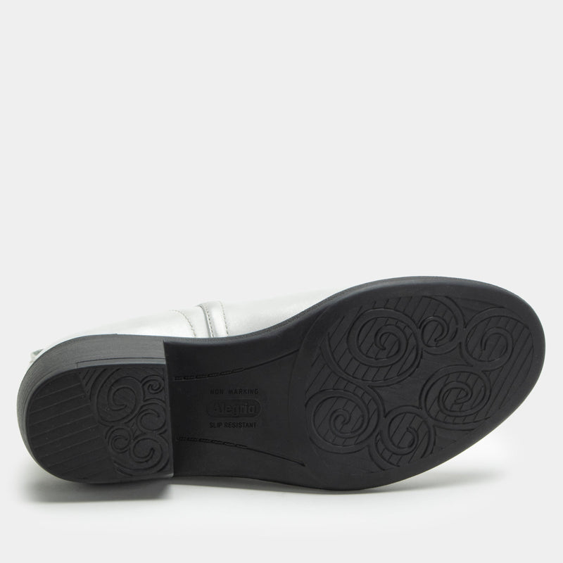 Merle Silver White Boot | Alegria Shoes