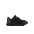 Kids' black lace-up athletic sneakers with mesh upper and padded collar