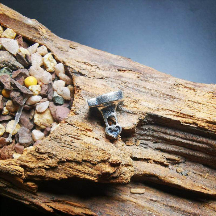 Mini Vajrayogini Tsa Tsa Mold,Mala Pendant - Tibetan Buddhist mala beads, close-up detail