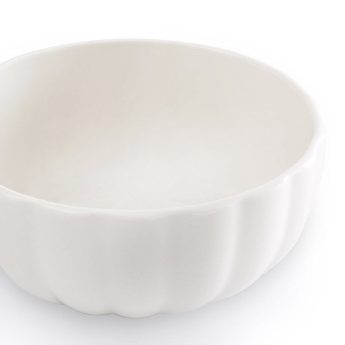 Mira Scalloped Set of 4 Cereal Bowls - Off White - DUSK