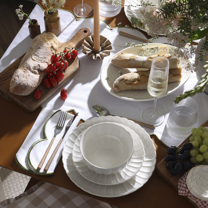 Mira Scalloped Set of 4 Cereal Bowls - Off White - DUSK